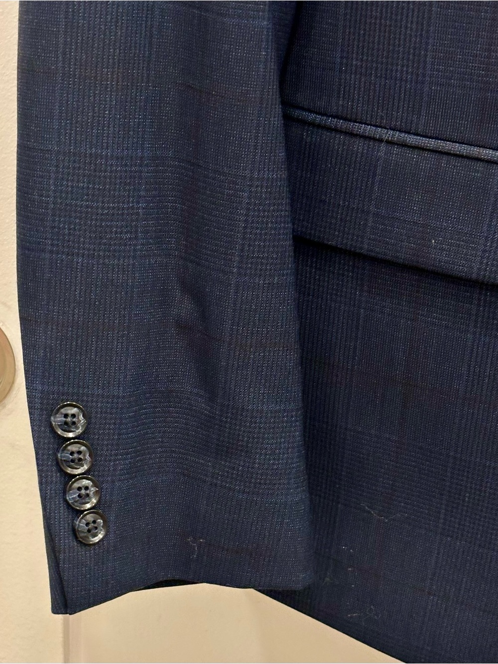 Bar III Navy Windowpane Two-Button Suit Jacket and Slacks - Picture 2 of 6
